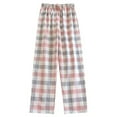 thumbnail image 1 of SWSMCLT Women's Plaid Pajamas Bottoms Printed Pj Sleep Pants Lightweight Soft Oversized Lounge Sleeping Pink X-Small, 1 of 5