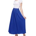 thumbnail image 1 of SWSMCLT Women's Pleated Skirt High Waisted Fall Smocked Beach Casual Holiday Long Summer Aline Layered Elastic Royal Blue 8-10, 1 of 1