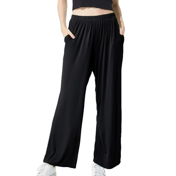SWSMCLT Women's Plus Size Pajama Pant Cotton Cool Nightwear Classic Elasthane Home Sleep Bottoms Pj Comfy Loose Fall Black 3X-Large