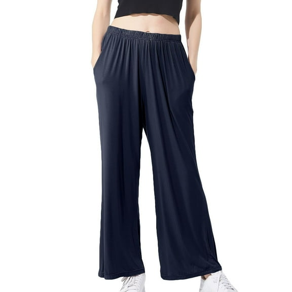 SWSMCLT Women's Plus Size Pajama Pant Cotton Cool Nightwear Classic Elasthane Home Sleep Bottoms Pj Comfy Loose Fall Blue 5X-Large