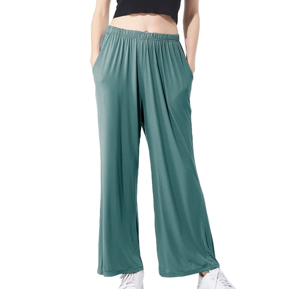 SWSMCLT Women's Plus Size Pajama Pant Cotton Cool Nightwear Classic Elasthane Home Sleep Bottoms Pj Comfy Loose Fall Green 5X-Large
