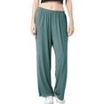 thumbnail image 1 of SWSMCLT Women's Plus Size Pajama Pant Stretch Lounge Comfy Soft Wide Leg Casual Lightweight Loose Fit Elastic Waist Ankle-Length Cotton Pj Bottoms Palazzo Green 2X-Large, 1 of 4