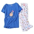 thumbnail image 1 of SWSMCLT Women's Plus Size Pajama Set Capri Pant Sleepwear Thin Short Sleeve Pj Set Christmas Pjs Cotton Halloween Summer Patterned4 3X-Large, 1 of 4