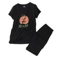 thumbnail image 1 of SWSMCLT Women's Plus Size Pajama Set Capri Pant Sleepwear Thin Short Sleeve Pj Set Christmas Pjs Cotton Halloween Summer Patterned5 XX-Large, 1 of 5