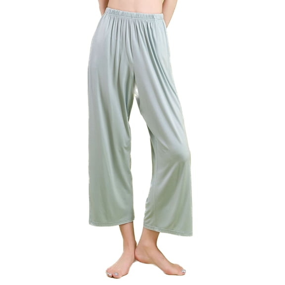 SWSMCLT Women's Plus Size Pajamas Pant Casual Loose Fit Trousers Wide Leg Pjs Soft Lounge Spandex Summer Pull On Mint 3X-Large