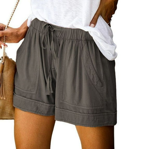 SWSMCLT Women's Plus Size Shorts Cotton Fashion Thin Soft Shorts Casual Shorts Boyshorts Mid Rise Summer Casual Dark Grey 5X-Large