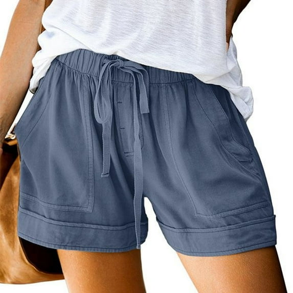 SWSMCLT Women's Plus Size Shorts Cotton Fashion Thin Soft Shorts Casual Shorts Boyshorts Mid Rise Summer Casual Light Blue 5X-Large