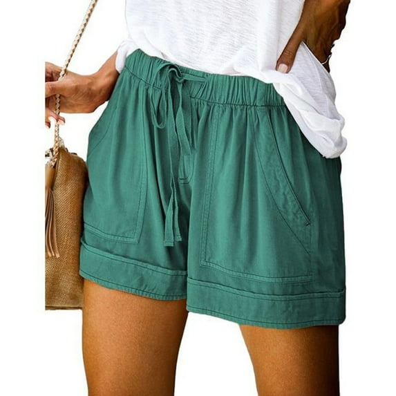 SWSMCLT Women's Plus Size Shorts Cotton Fashion Thin Soft Shorts Casual Shorts Boyshorts Mid Rise Summer Casual Peacock Blue 4X-Large