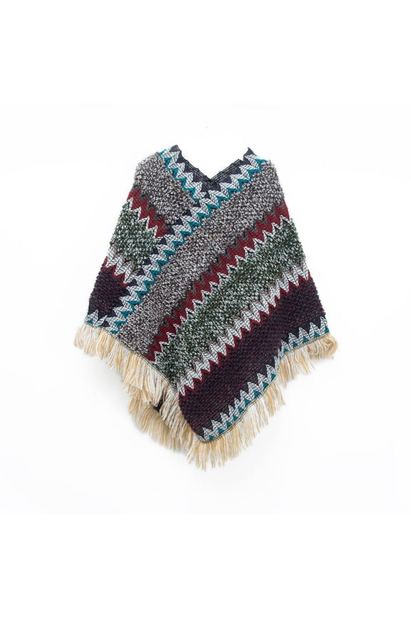 Women's Poncho Soft Cape Fashion Knit Sweater Spring Off The Shoulder Loose V Neck Convertible Knitwear Brown One Size