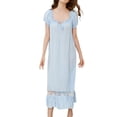 thumbnail image 1 of SWSMCLT Women's Princess Pajamas Short Sleeve Long Sleeping Comfy Pjs Nightgown Cotton Fall Transformer Light Blue Large, 1 of 4