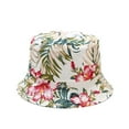 thumbnail image 1 of SWSMCLT Women's Reversible Bucket Hat Cotton Travel Vacation Bowl Hat Fun Hawaiian Beach Hat Tropical Floral Palm Tree UV Protection Foldable Style4 One Size, 1 of 1