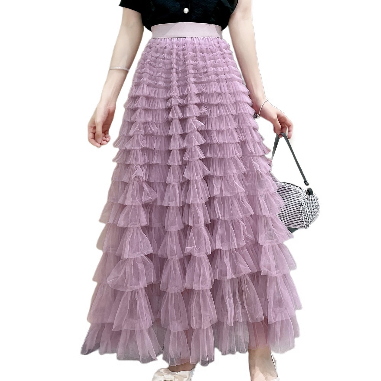 MEDI TROMPE L’OEIL RUFFLE SLIT SKIRT Ameri（アメリ）の「MEDI TROMPE L'OEIL RUFFLE SLIT SKIRT