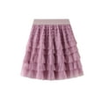 thumbnail image 1 of SWSMCLT Women's Ruffle Tutu Skirt Mesh Skirt Summer Bubble Skirt Pleated Chiffon Cute Aline Fashion Mid Thigh Purple X-Small-Large, 1 of 4