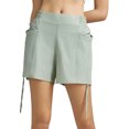 thumbnail image 1 of SWSMCLT Women's Running Shorts Mid Rise Elastic Waist Drawstring Summer Fashion Spandex Casual Shorts Biking Green 4-6, 1 of 5