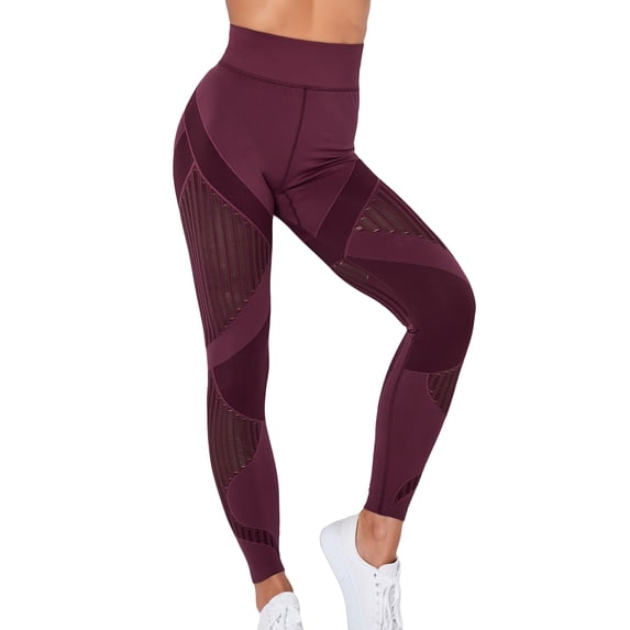 SWSMCLT Women's Seamless Leggings Butt Lift Yoga Pant Fitness Active Sports Gym Tights Stretch Tights Tummy Control Skinny Outdoor Quick-dry High Waisted Burgundy Large