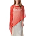 thumbnail image 1 of SWSMCLT Women's See Through Fringe for Wedding Shawl Wraps Shrug Scarf Top Metallic Blouse Beach Summer Red One Size, 1 of 4