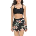 thumbnail image 1 of SWSMCLT Women's Sexy Bathing Suit Mesh 2 Piece High Waisted Swimsuit Sheer Beach Soft Lace Up V Neck Swimwear Black Medium, 1 of 4