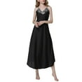 thumbnail image 1 of SWSMCLT Women's Sexy Chemise Nightgown Satin Slip Lingerie Adjustable Night Dress Low Back Valentines Day Comfy Sleepwear Black Large, 1 of 5