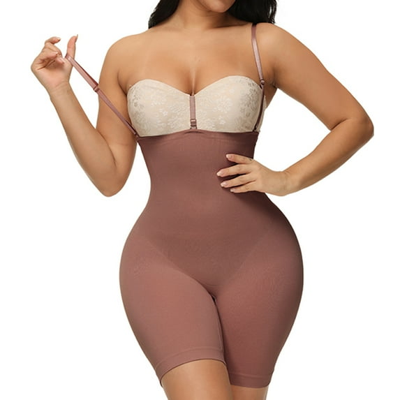 SWSMCLT Women's Shapewear Bodysuit Body Shaper Shorts Stretch Tummy Control Waist Cincher Pink Small