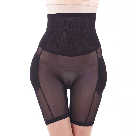 SWSMCLT Women's Shapewear Shorts Seamless High Waisted Thigh Slimmer Body Shaper Panties Hip Enhancer Underwear Butt Lifter Padded Tummy Control Dip Shaping Boyshorts Slimming Black Medium