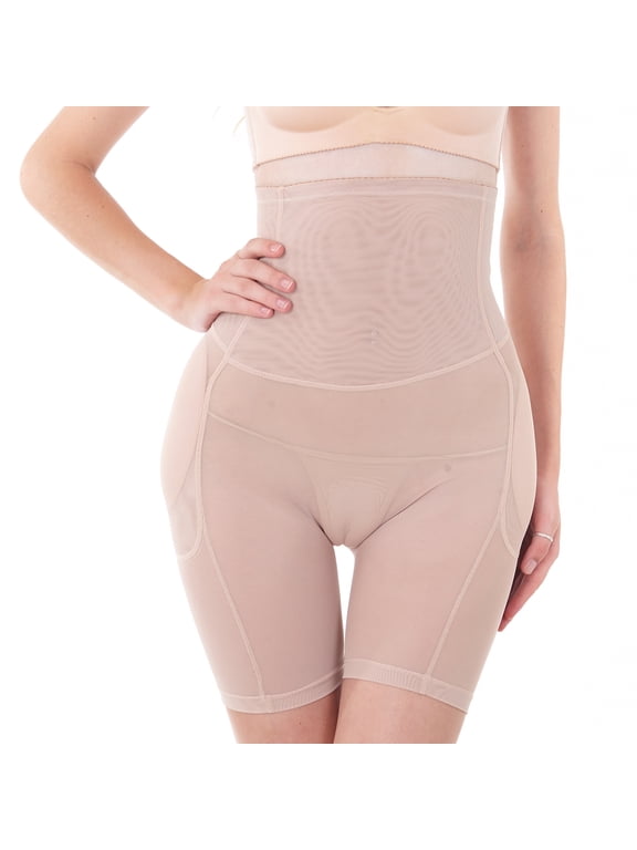 Women's Shapewear Shorts Seamless High Waisted Thigh Slimmer Body Shaper Panties Hip Enhancer Underwear Butt Lifter Padded Tummy Control Dip Shaping Boyshorts Slimming Nude Large