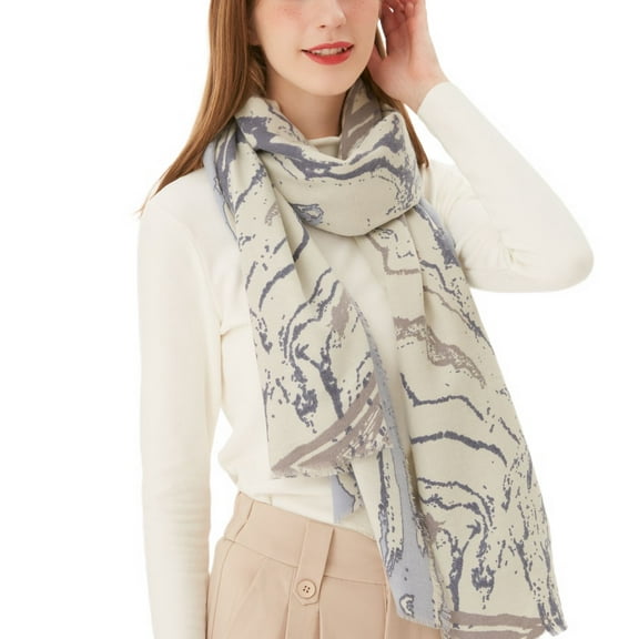 SWSMCLT Women's Shawl & Wraps Soft Warm Scarf Winter Casual Muffler Fashion Scarves Cozy Thick Knit Scarf Blue One Size