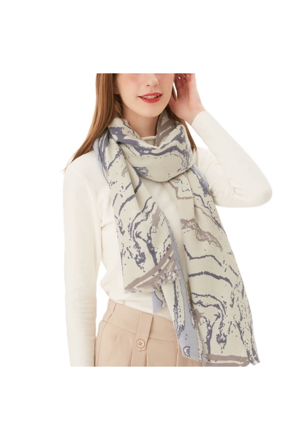 Women's Shawl & Wraps Soft Warm Scarf Winter Casual Muffler Fashion Scarves Cozy Thick Knit Scarf Blue One Size