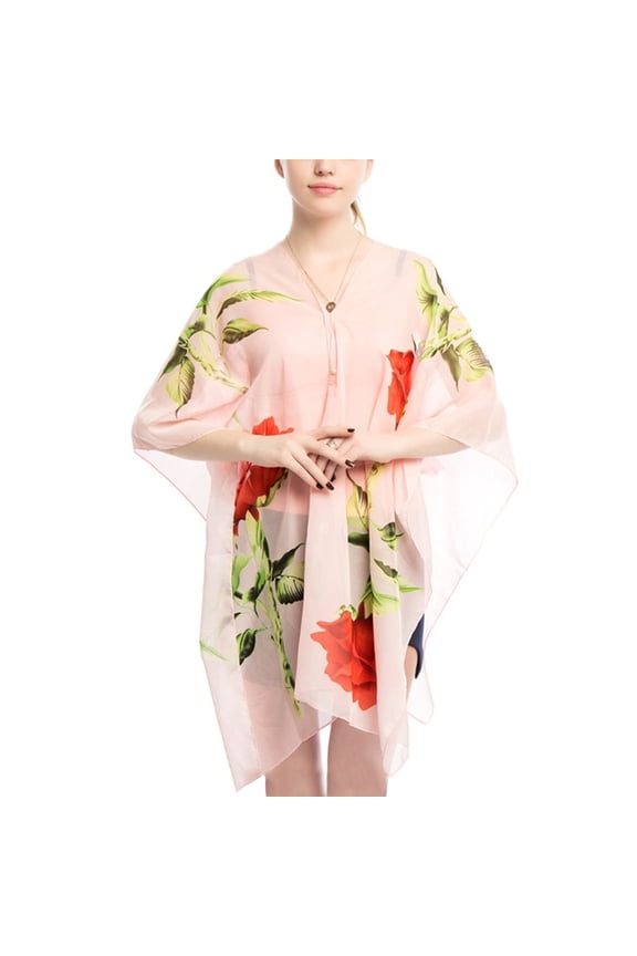 Women's Sheer Beach Cover Up Scarf Cool Light Travel Fall Scarves Chiffon Summer Thin Shawl Soft Pink One Size