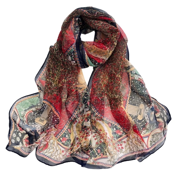 SWSMCLT Women's Sheer Scarf Fashion Shawl Thin Summer Soft Cozy Casual Party Loose Fall Lightweight Pashmina Style9 One Size