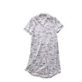 thumbnail image 1 of SWSMCLT Women's Short Sleeve Nightgown Cute Button Up Sleep Shirt Sleepwear Cotton Knee Length Nightshirt Summer Dark Grey 3X-Large, 1 of 4