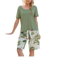 thumbnail image 1 of SWSMCLT Women's Short Sleeve Pajama Set Lounge Comfy Lounge Set Shorts 2 Piece Pajamas Summer Soft Fall Modal Green Small, 1 of 5