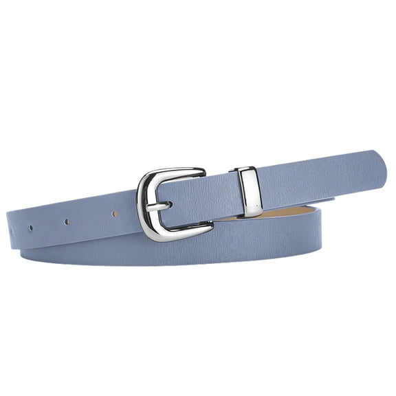 SWSMCLT Women's Skinny Adjustable Belts Buckle Belt Casual Fashion Travel D Ring Winter Summer Metal Buckle Blue X-Small-Large