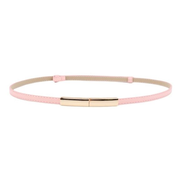SWSMCLT Women's Skinny Belt For Dress Casual Slim Spring Metal Belt Buckle Fashion Metal Buckle Adjustable Belts Pink X-Small-Large