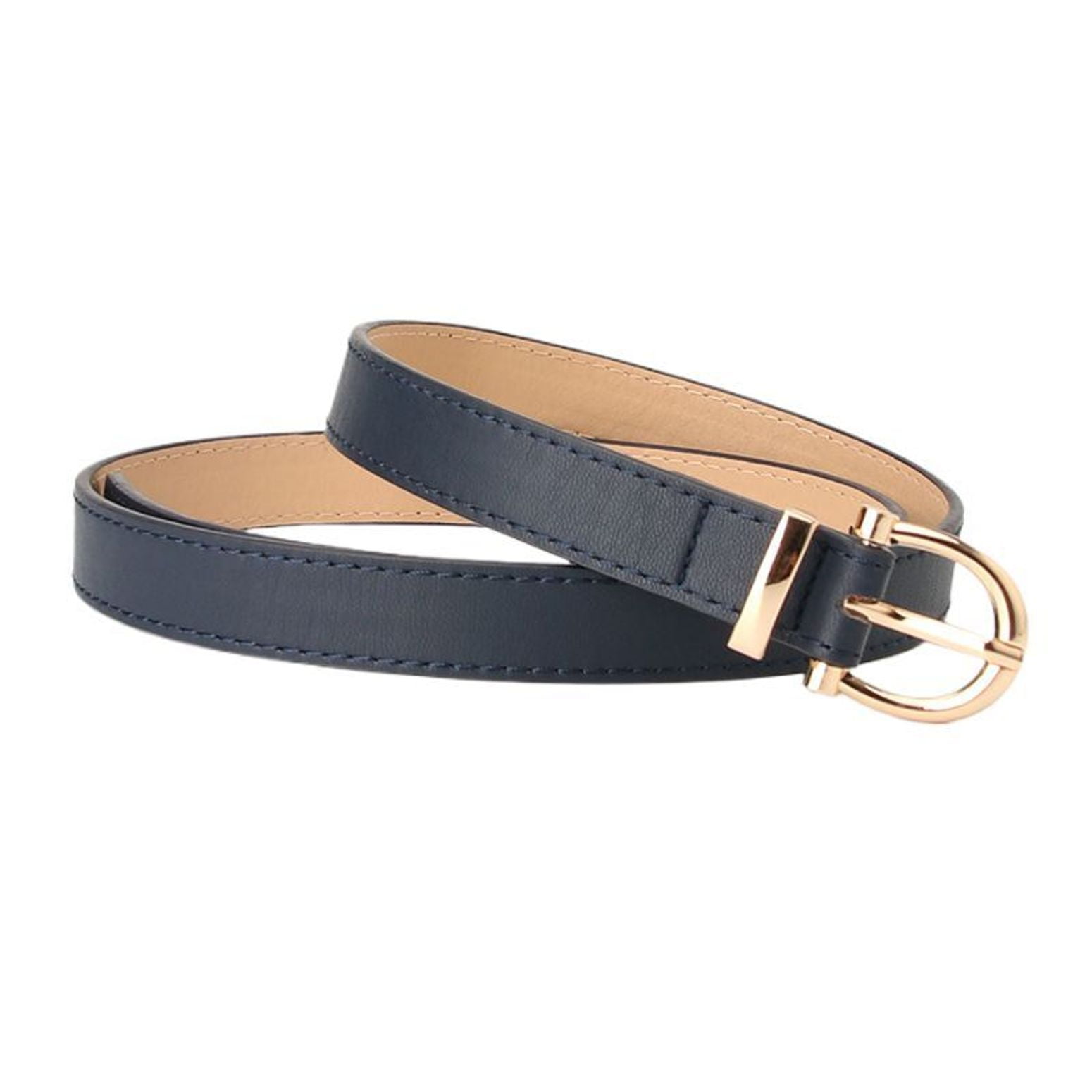 Ratchet Leather Belt Adjustable Skinny Faux Leather Gold Buckle Women Gold | 40mm No Holes Adjustable Ratchet Belt | Mission Belt main image 3
