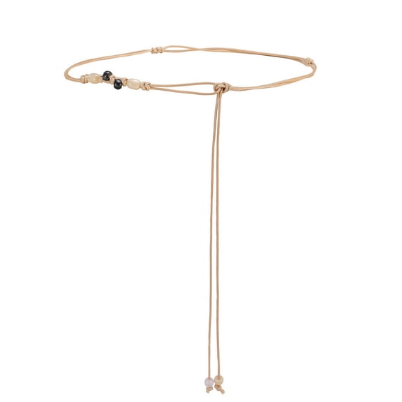 SWSMCLT Women's Skinny Tie Belt Boho Rope Belt Braided Self Tie Sweet Adjustable Belts Fashion Casual Summer Beige X-Small-Large