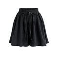 thumbnail image 1 of SWSMCLT Women's Skorts Shorts Beach Mid Thigh Spandex Loose Fit Elastic Culottes Casual Drawstring Black Medium, 1 of 1