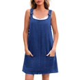 thumbnail image 1 of SWSMCLT Women's Sleeveless Denim Overall Dress Jean Jumper Dresses Blue X-Large, 1 of 1