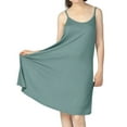 thumbnail image 1 of SWSMCLT Women's Sleeveless Nightgown Soft Summer Sleepwear Cotton Stretchy Short Rayon Cotton Spaghetti Strap Sleep Dress Green 3X-Large, 1 of 4