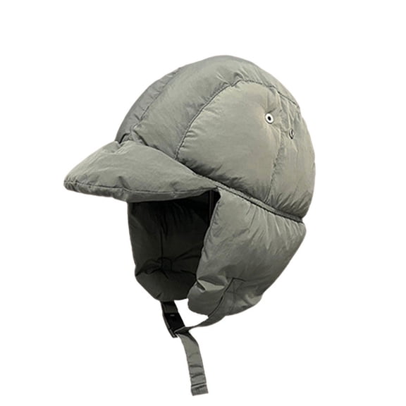 SWSMCLT Women's Snow Trapper Cap Cute Earflap Cap Outdoor Winter Soft Breathable Puffy Classic Hats With Ear Flaps Grey One Size