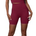 thumbnail image 1 of SWSMCLT Women's Soft Active Shorts High Waisted Elastic Waist Track Shorts Yoga Shorts Thin Yoga Gym Tight Casual Burgundy Small, 1 of 5