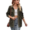 thumbnail image 1 of SWSMCLT Women's Soft Button Down Shirt Shacket Long Top Casual Button Loose Fall Stretch Button Up Drop Shoulder Army Green X-Large, 1 of 4