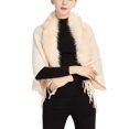 thumbnail image 1 of SWSMCLT Women's Soft Cardigan Knit 3/4 Sleeve Batwing Sleeves Cardigan Sweater Sweater Crop Thermal Beige One Size, 1 of 3