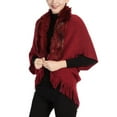 thumbnail image 1 of SWSMCLT Women's Soft Cardigan Knit 3/4 Sleeve Batwing Sleeves Cardigan Sweater Sweater Crop Thermal Red One Size, 1 of 3