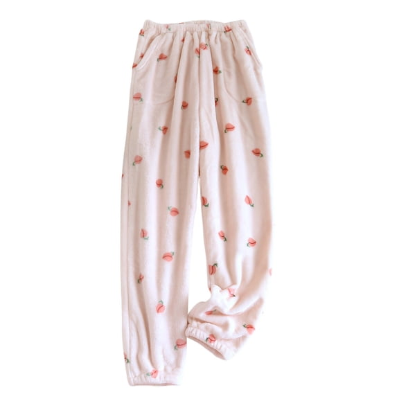 SWSMCLT Women's Soft Pajama Pants Warm Pajamas Fuzzy Cute Loose Lounge Comfy Thick Sleeping Lounge Pants Style5 Large