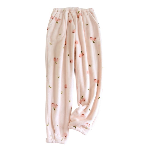 SWSMCLT Women's Soft Pajama Pants Warm Pajamas Fuzzy Cute Loose Lounge Comfy Thick Sleeping Lounge Pants Style8 Small