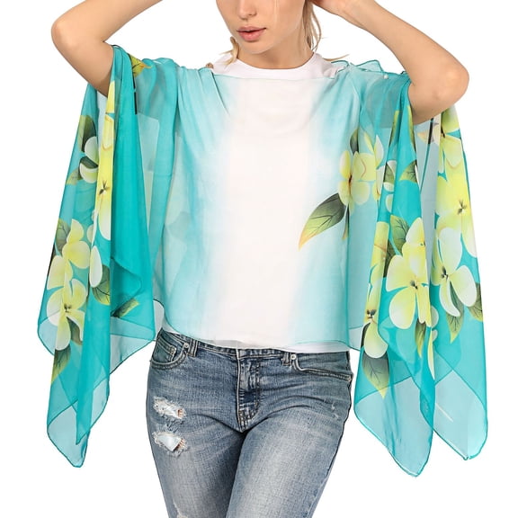 SWSMCLT Women's Soft Shawl Swing Scarf Beach Spring Cool Summer Top Fall Convertible Lightweight Blue One Size