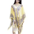 thumbnail image 1 of SWSMCLT Women's Soft Swimsuit Sheer Cover Up Bathing Suit V Neck Fall Chiffon Beach Uv Protection Spring Scarf Summer Yellow One Size, 1 of 1
