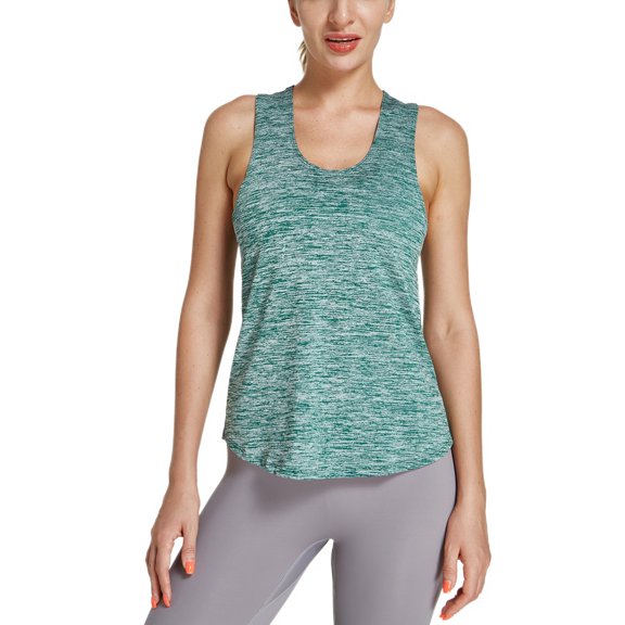 SWSMCLT Women's Soft Tank Top Quick Dry Sleeveless Top Yoga Shirt Workout Summer Cool Scoop Neck Green X-Large