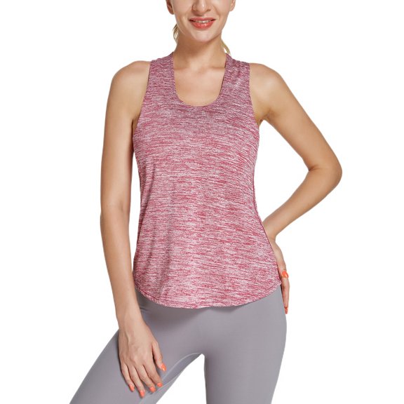SWSMCLT Women's Soft Tank Top Quick Dry Sleeveless Top Yoga Shirt Workout Summer Cool Scoop Neck Pink XX-Large