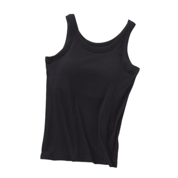 SWSMCLT Women's Soft Tank Top Sleeveless Vest Casual Short Basic Top Ribbed Travel Fitted Workout Crew Neck Black Medium